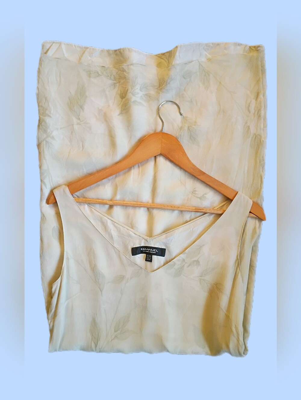 Emanuel Ungaro Cream Floral Silk Slip Dress
